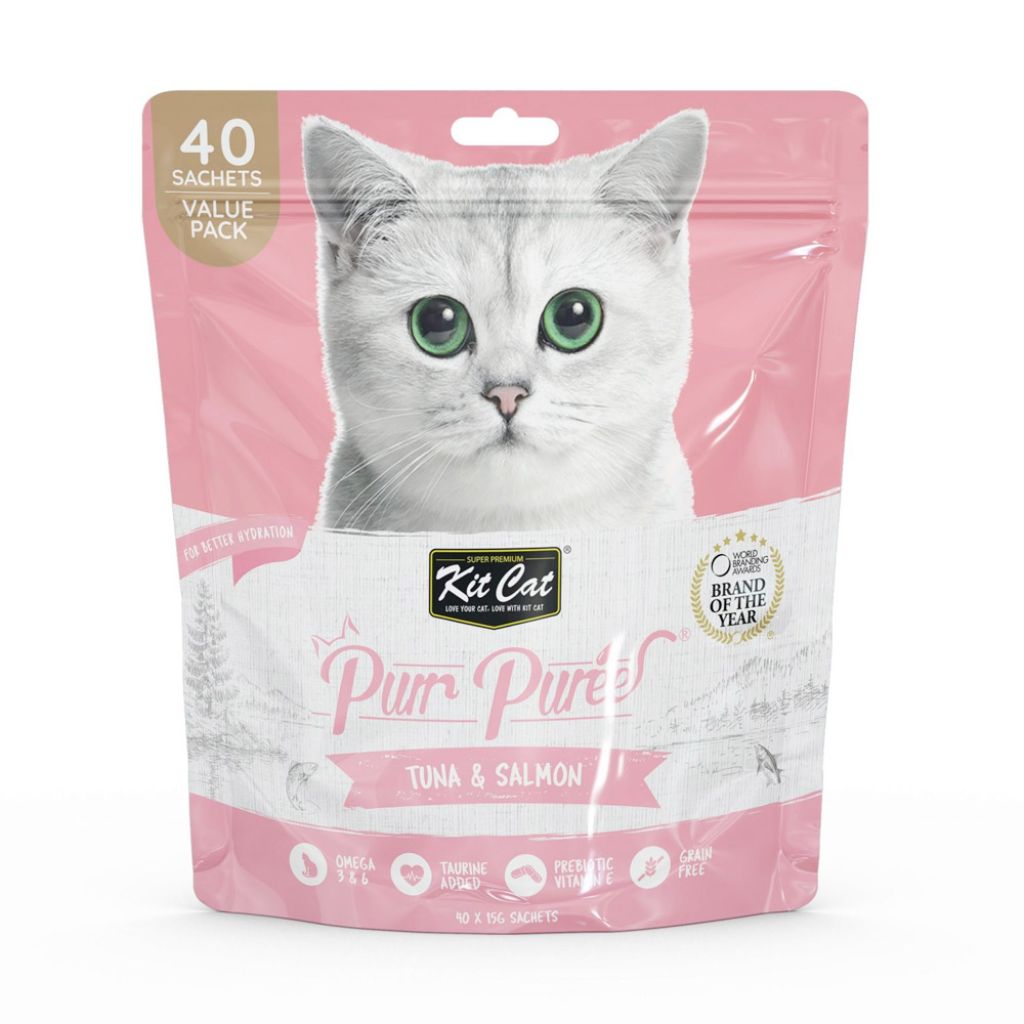 Kit Cat Purr Puree Tuna & Salmon 40 Sachets – Value Pack Cat Treats