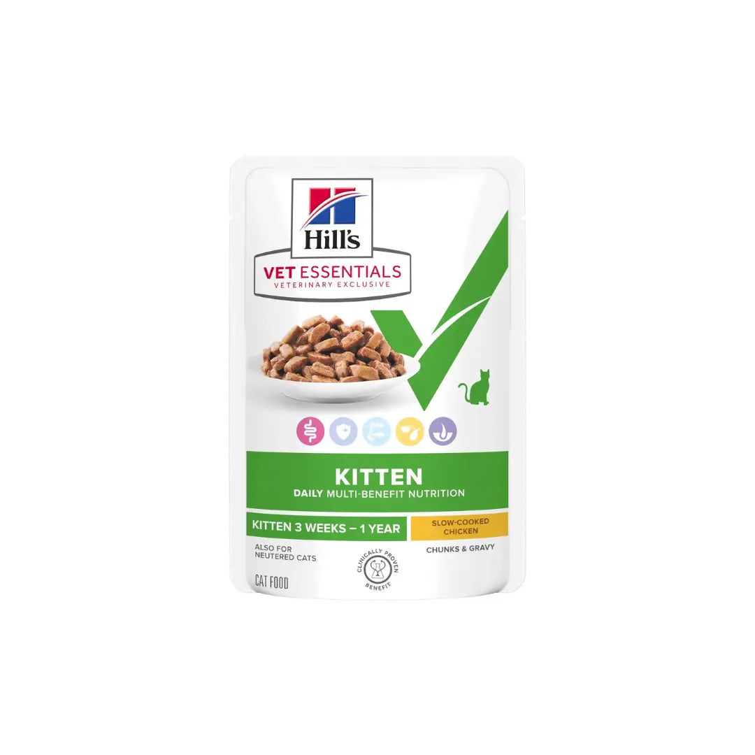 Hill's Vet Essentials Multi-Benefit Kitten Wet Food Slow-Cooked 12x85g