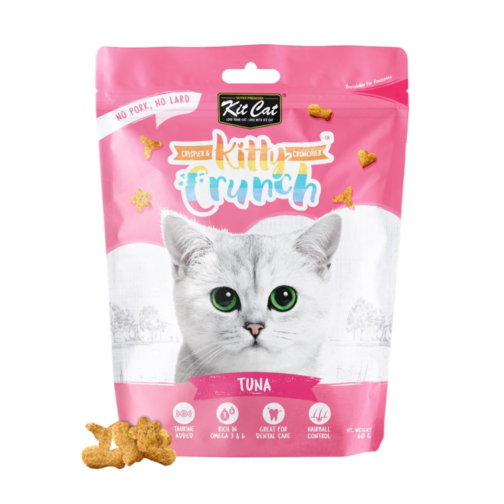 Kit Cat Kitty Crunch Tuna Flavor 60g – Crunchy Cat Treats for Cats