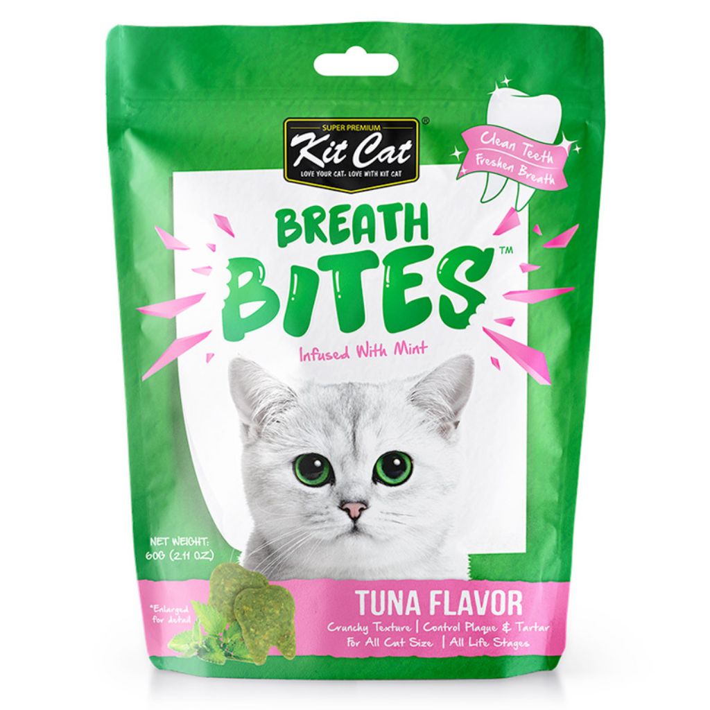 Kit Cat Breath Bites Tuna Flavor 60g – Dental Treats for Cats Fresh Breath