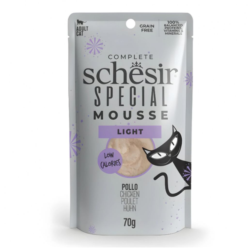 Schesir Special Mousse Light Chicken 70g – Pack of 12 Pouches for Cats