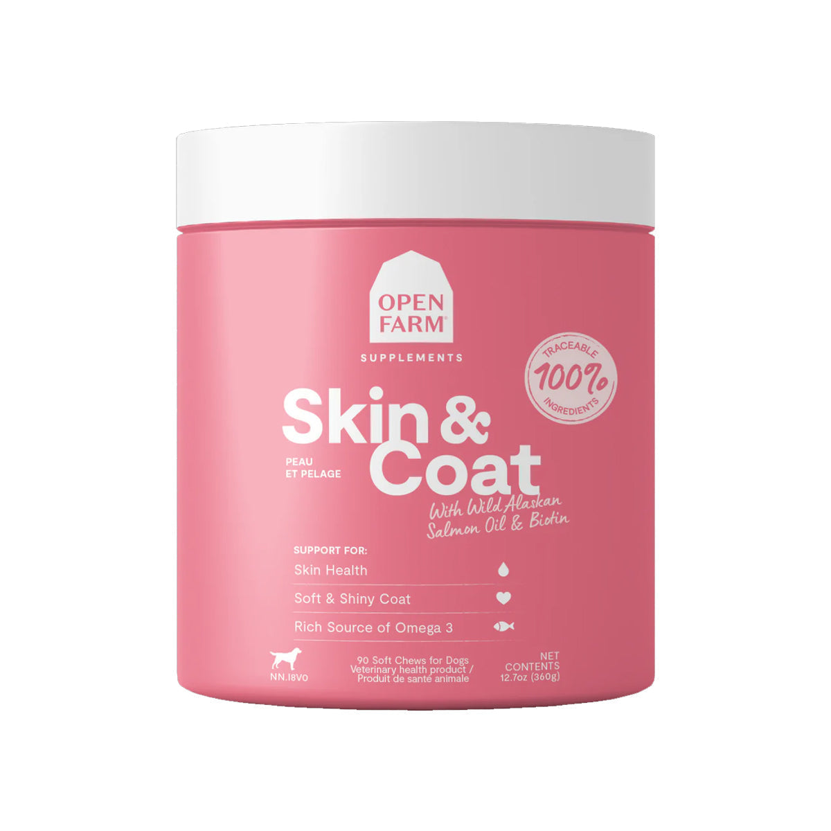 Open Farm Skin & Coat Chews Supplement for Dogs 360g