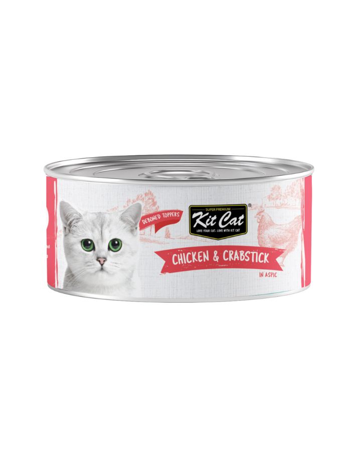 Kit Cat Chicken & Crabstick – Grain-Free Wet Cat Food (80g, 1 Box – 24pcs)