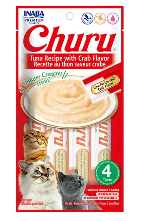 Inaba - Churu Tuna Recipe With Crab Flavor Cat Treats 4Pcs/Pk