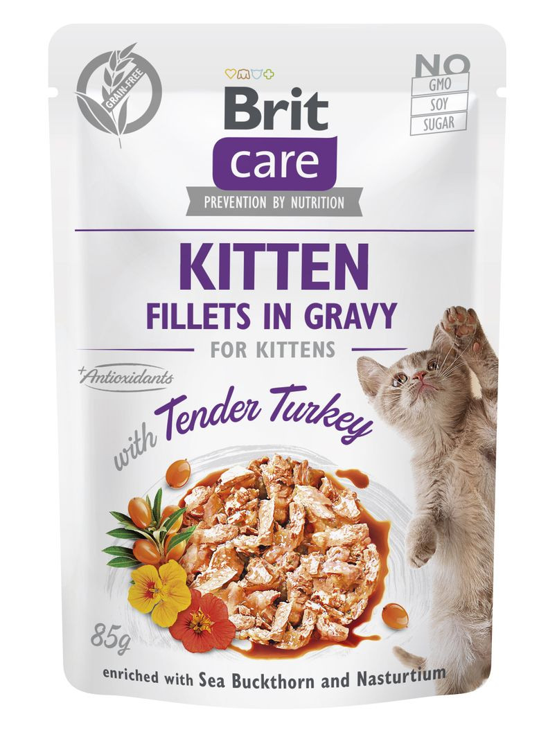 Brit Care Cat Kitten Fillets in Gravy with Tender Turkey 85 g