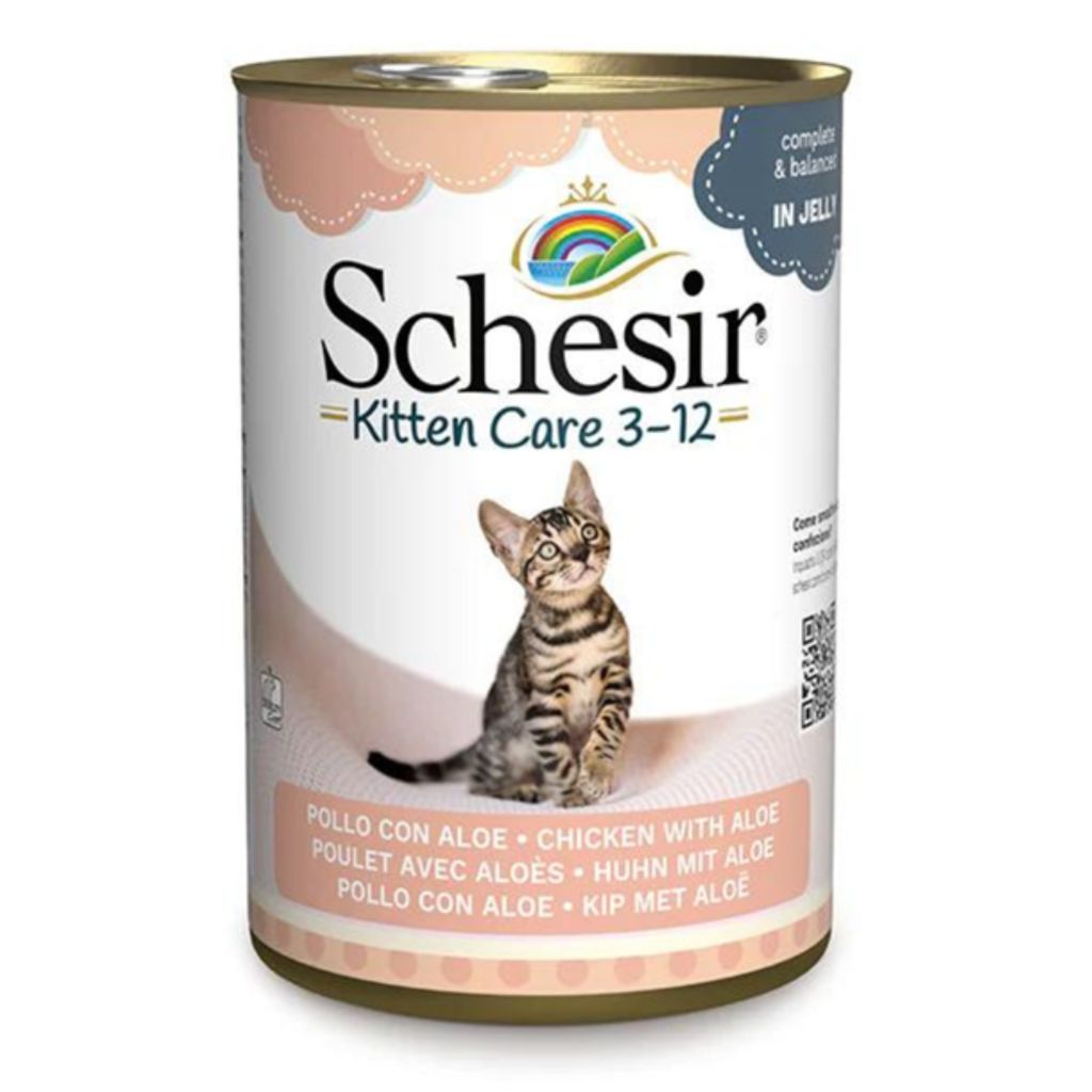Schesir Kitten Care 3-12 Months Chicken with Aloe in Jelly 140g Can – 6 Pack