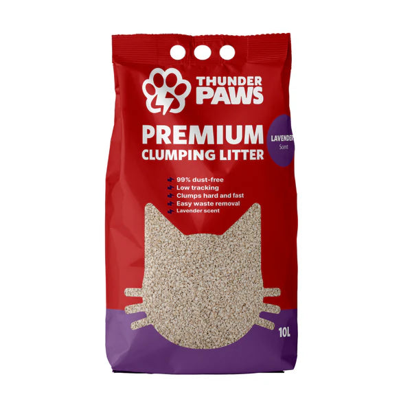 Thunder Paws Premium Hard Clumping Clay Cat Litter Lavender