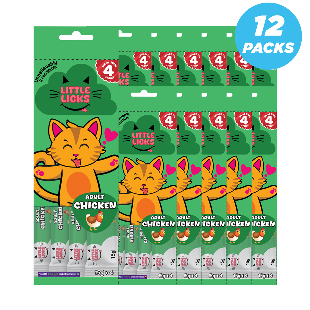 Smudges Little Licks Chicken Creamy Bisque Treats for Adult Cat 4 x 15g- Pack of 12