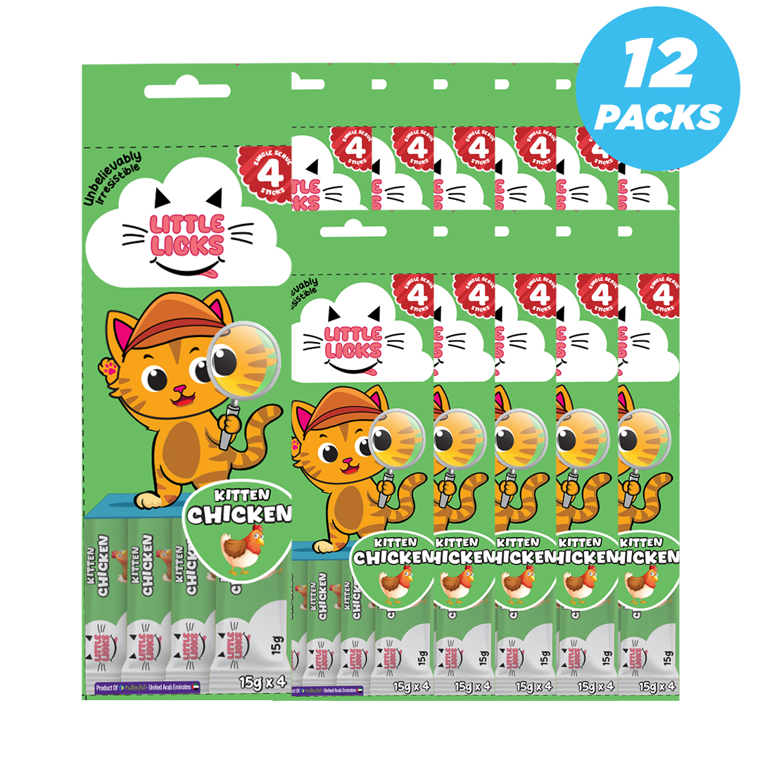 Smudges Little Licks Chicken Creamy Bisque Treats for Kitten Cat 4 x 15g- Pack of 12