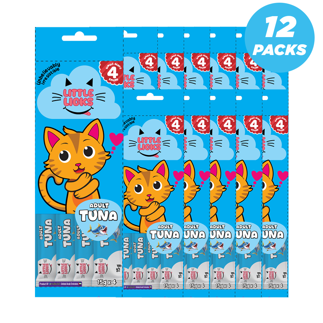 Smudges Little Licks Tuna Creamy Bisque Treats for Adult Cat 4 x 15g- Pack of 12