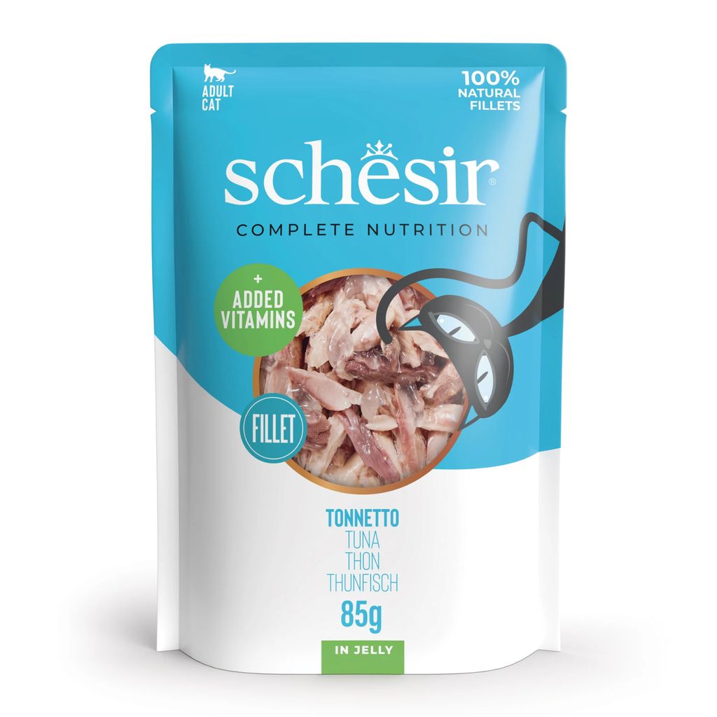 Schesir Cat Wet Food Tuna 85g – Complete & Balanced in Jelly Pouch