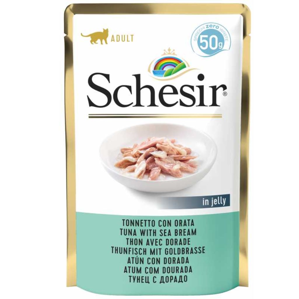 Schesir Cat Wet Food Tuna with Seabream Pouch – 30 Pack