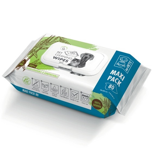M-PETS Pet Cleaning Wipes 100% Bamboo Maxi Pack 80pcs