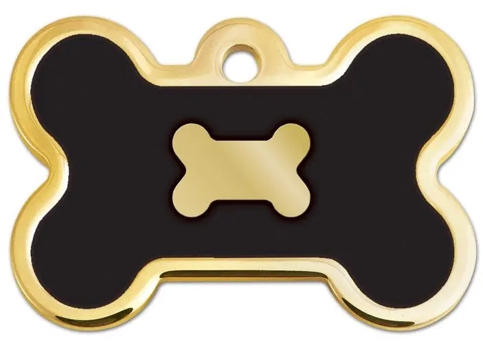 ID TAG BONE EPOXY GOLD & BLACK