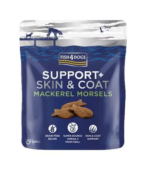Fish4Dogs Support+ Skin &amp; Coat Mackerel Morsels Dog Treats 225g