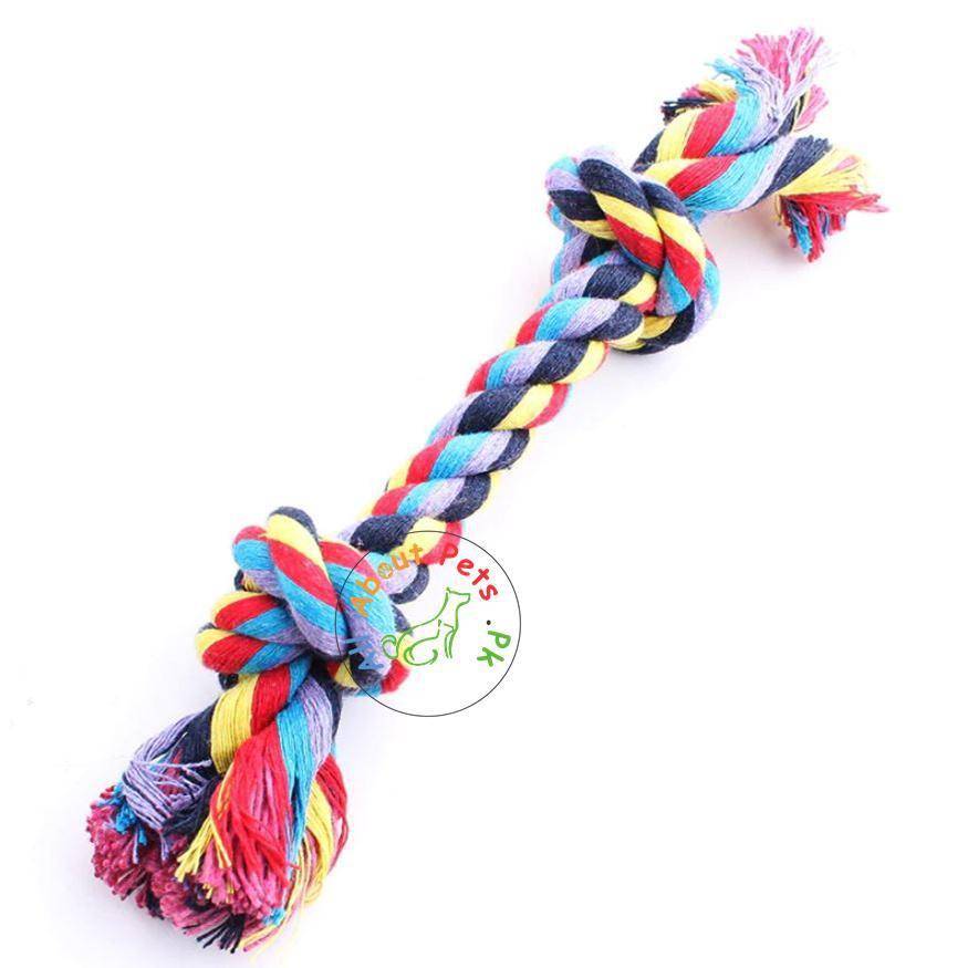 Dog Rope Toy Double Knot Multi-color