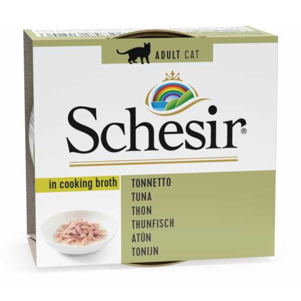 Schesir Cat Wet Food Tuna in Broth 70g Can – 14 Pack