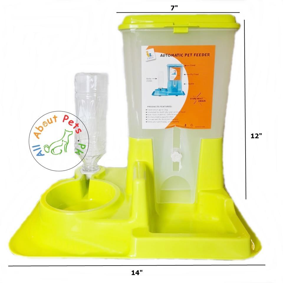 Automatic Pet Feeder Dog Cat Auto Gravity Dispenser Water Food Feeding Dish Bowl