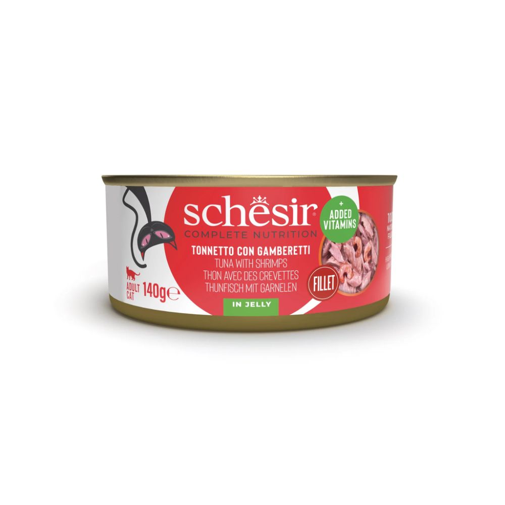 Schesir Wet Cat Food in Jelly – Tuna & Shrimp 140g | Complete & Balanced Nutrition