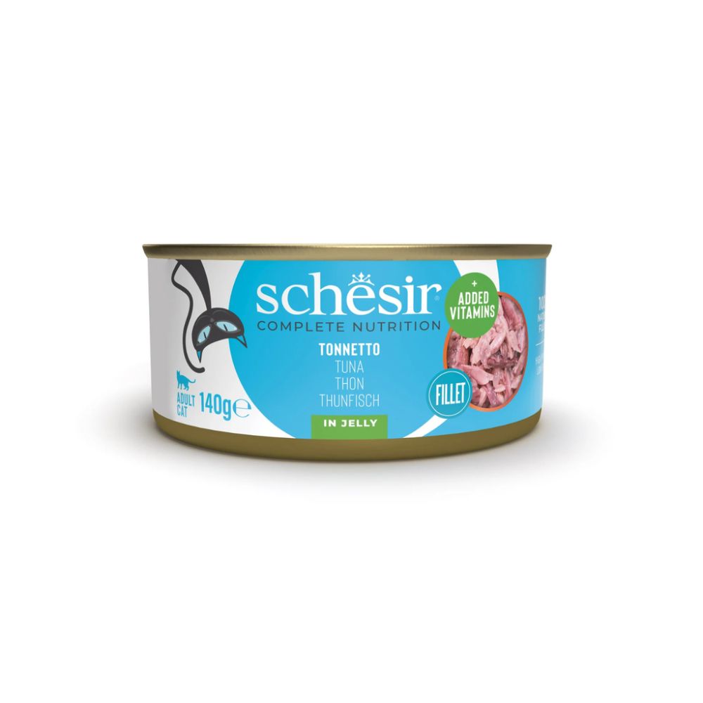Schesir Wet Cat Food in Jelly – Tuna 140g | 12 Pack Complete & Balanced Nutrition
