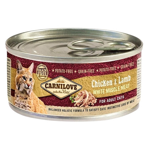 Carnilove Chicken & Lamb for Adult Cats (Wet Food Cans) 100g