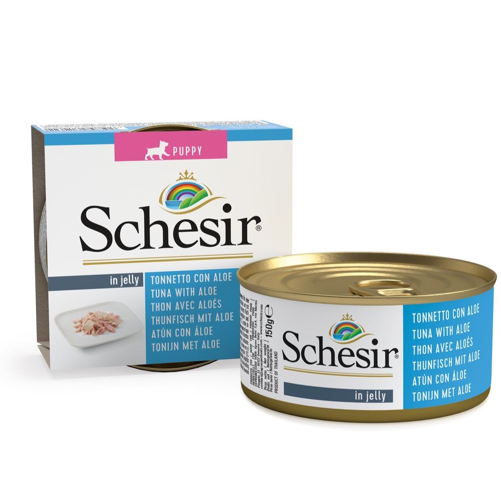 Schesir Puppy Wet Food Tuna with Aloe 10 x 150g – Natural Puppy Nutrition