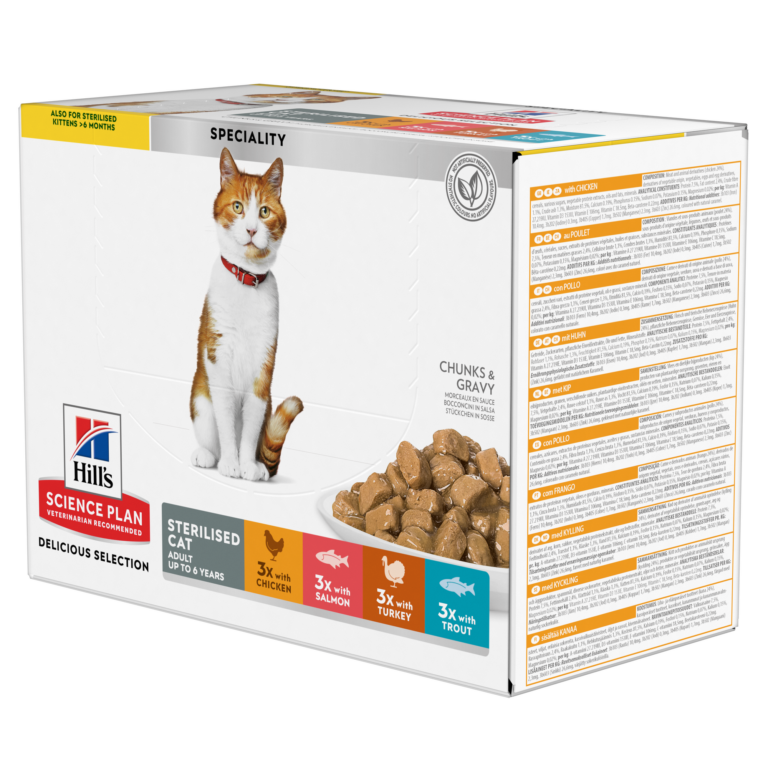 Hill’s Science Plan Sterilised Cat Adult Cat Food Multipack (12x85g)