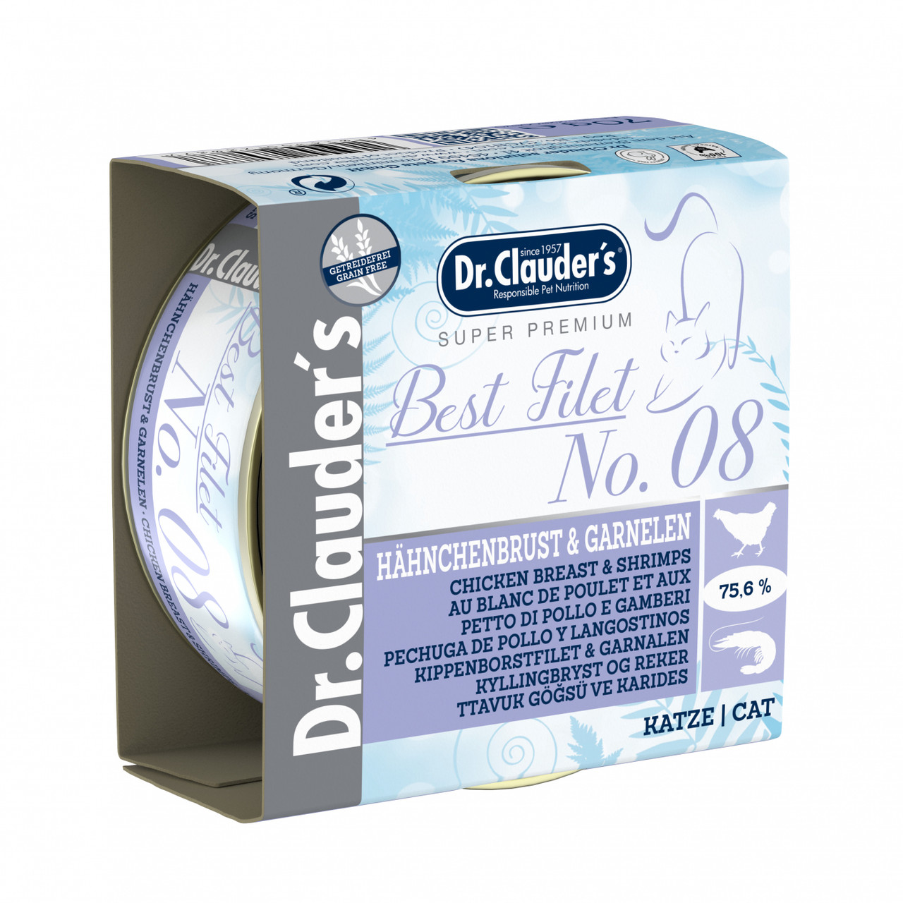 Dr Clauder Best Filet No 8 Chicken breast & shrimp 70g For Cats