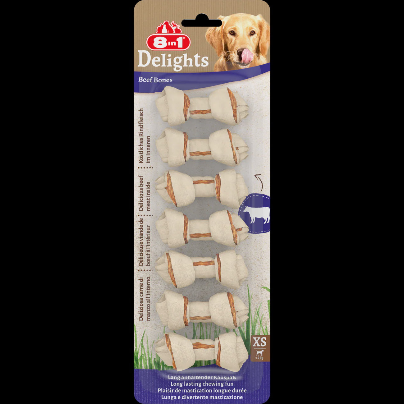 8in1 Delights Beef Bones XS - 7 pcs