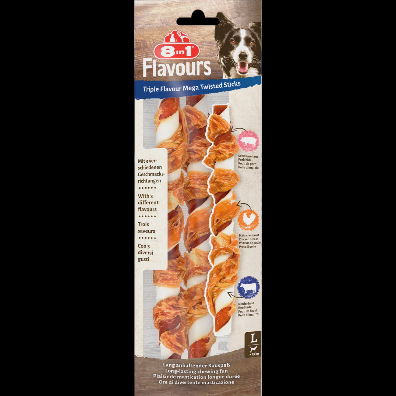 8in1 Triple Flavour Mega Twisted Sticks 140g