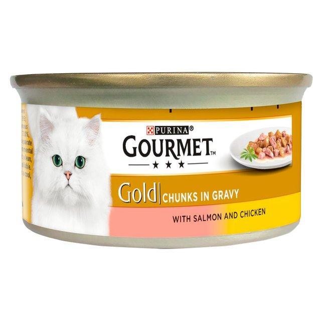 Gourmet Gold Pate Salmon & Chicken Chunks In Gravy 85g