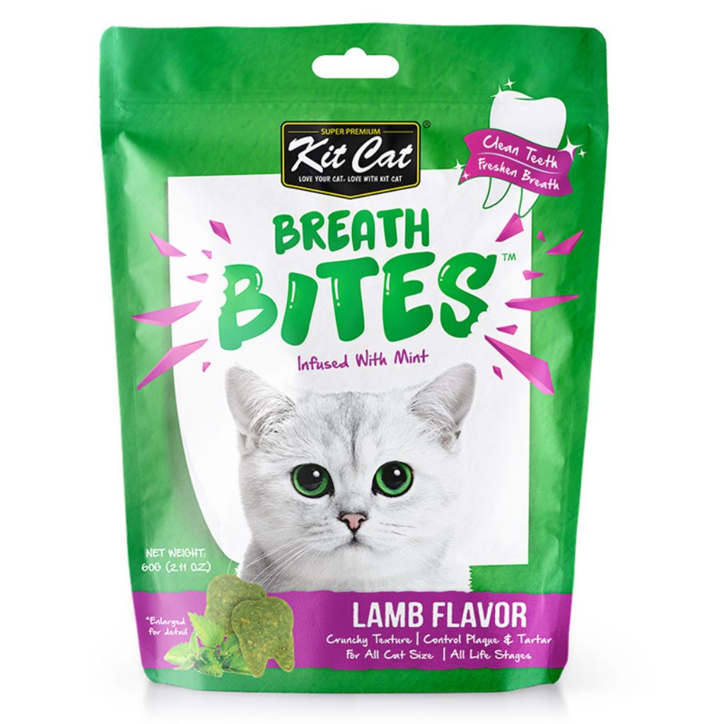 Kit Cat Breath Bites Lamb Flavor 60g – Dental Treats for Cats Fresh Breath