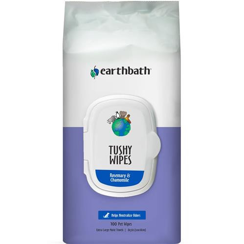 Earthbath Tushy Wipes, Rosemary & Chamomile Odo 100 ct wipes