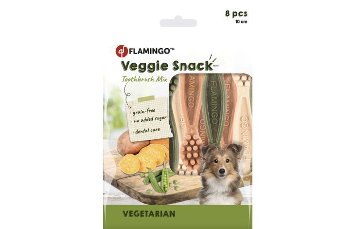 Flamingo Veggie Snack Toothbrush Mix Adult Dog Treats