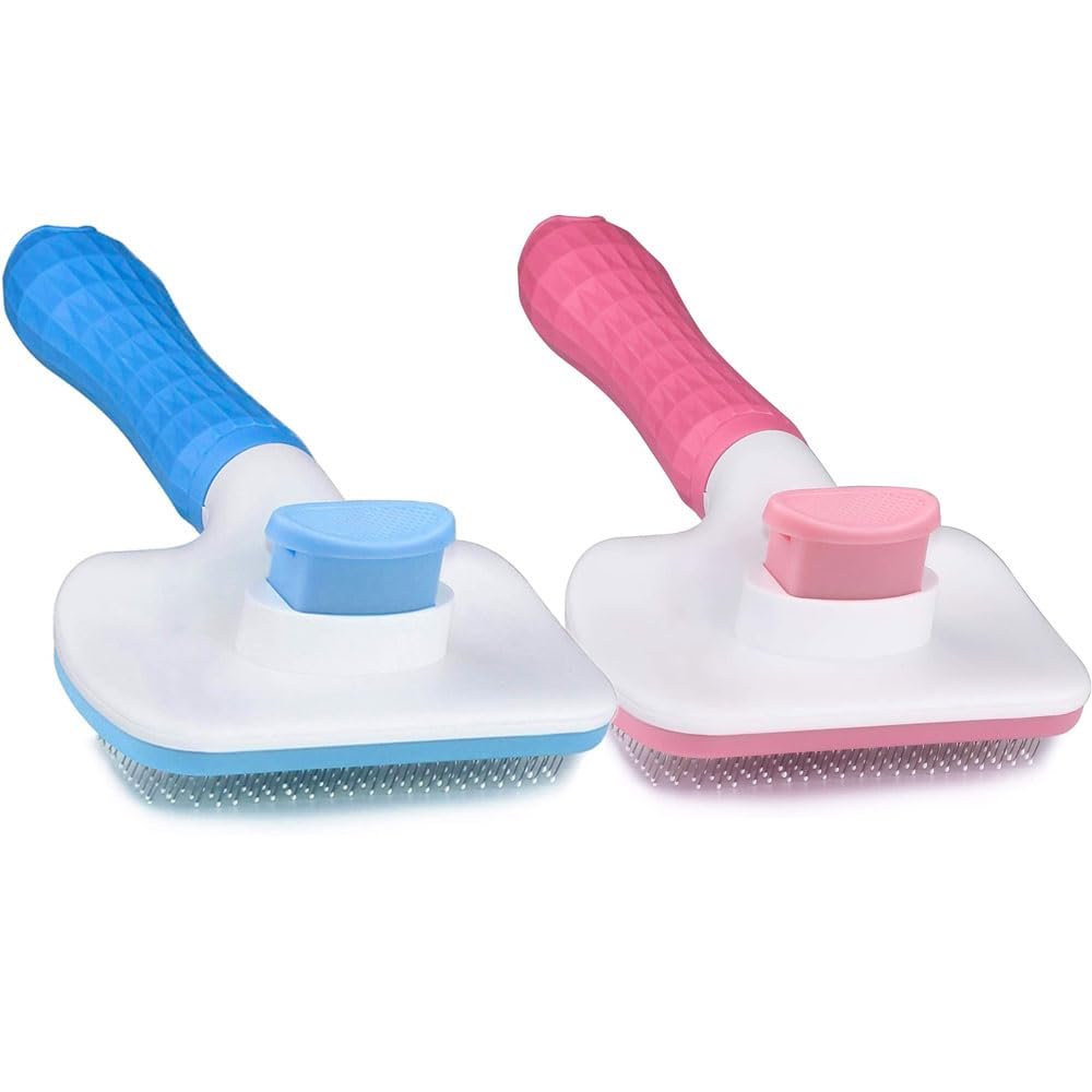 Button Grooming Brush – 1 Push Remove Hair for Cats Dogs
