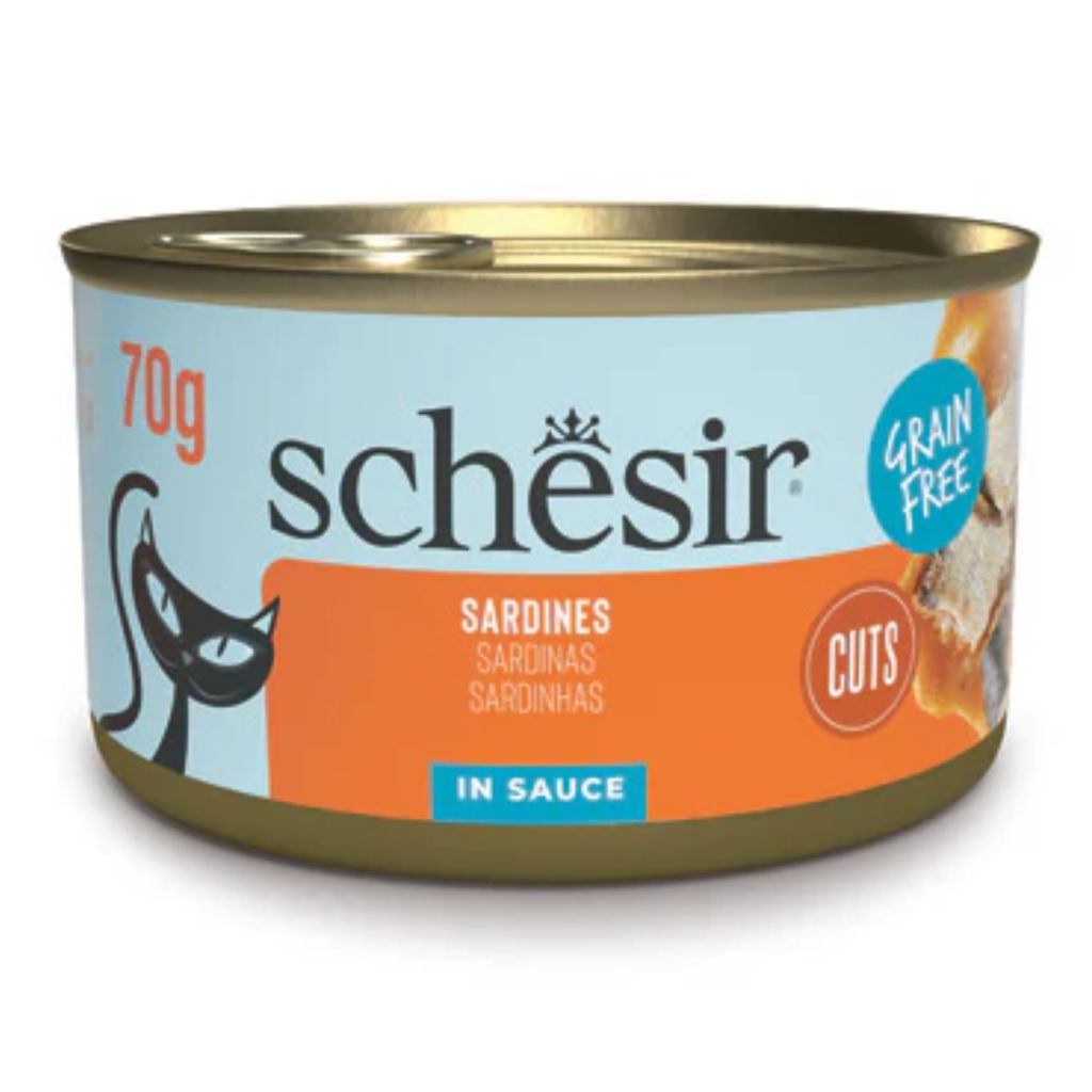 Schesir Grill Wholefood Wet Cat Food Can – Sardines, 70g (Minimum Order 12 pcs)
