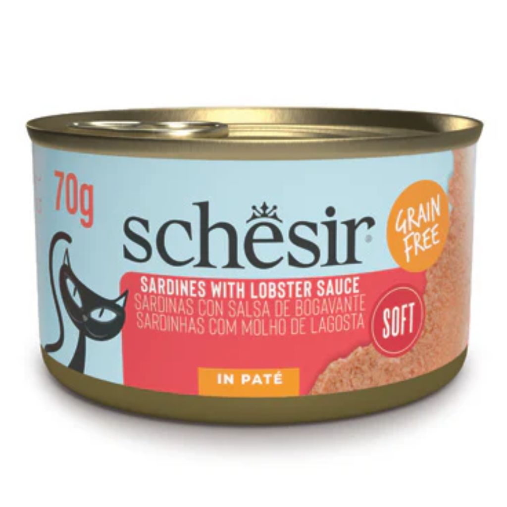 Schesir Grill Pâté Wet Cat Food – Sardines, 70g Cans (Pack of 12)