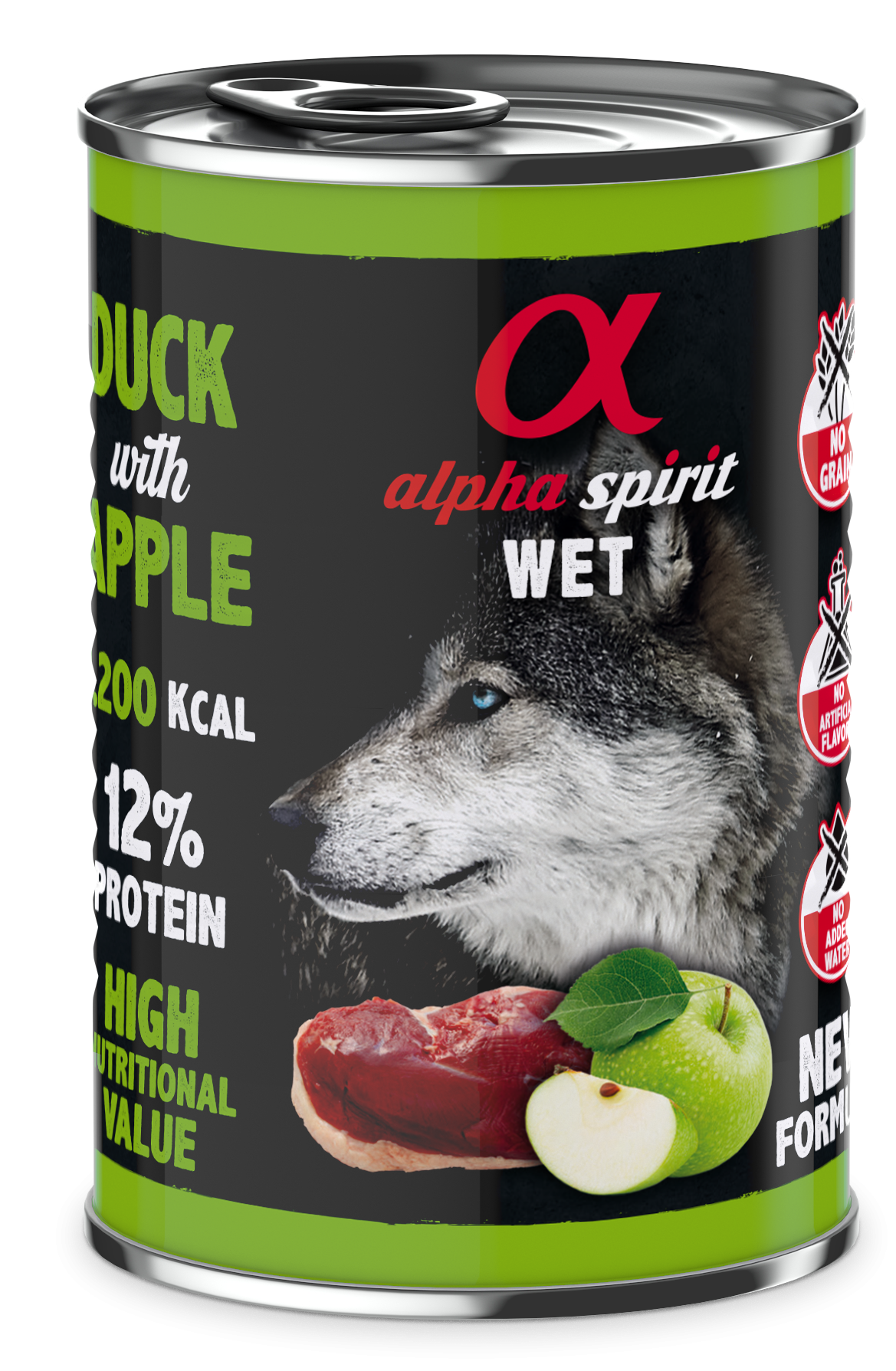 Alpha Spirit Canned Dog Wet Food Duck With Green Apple 400 g