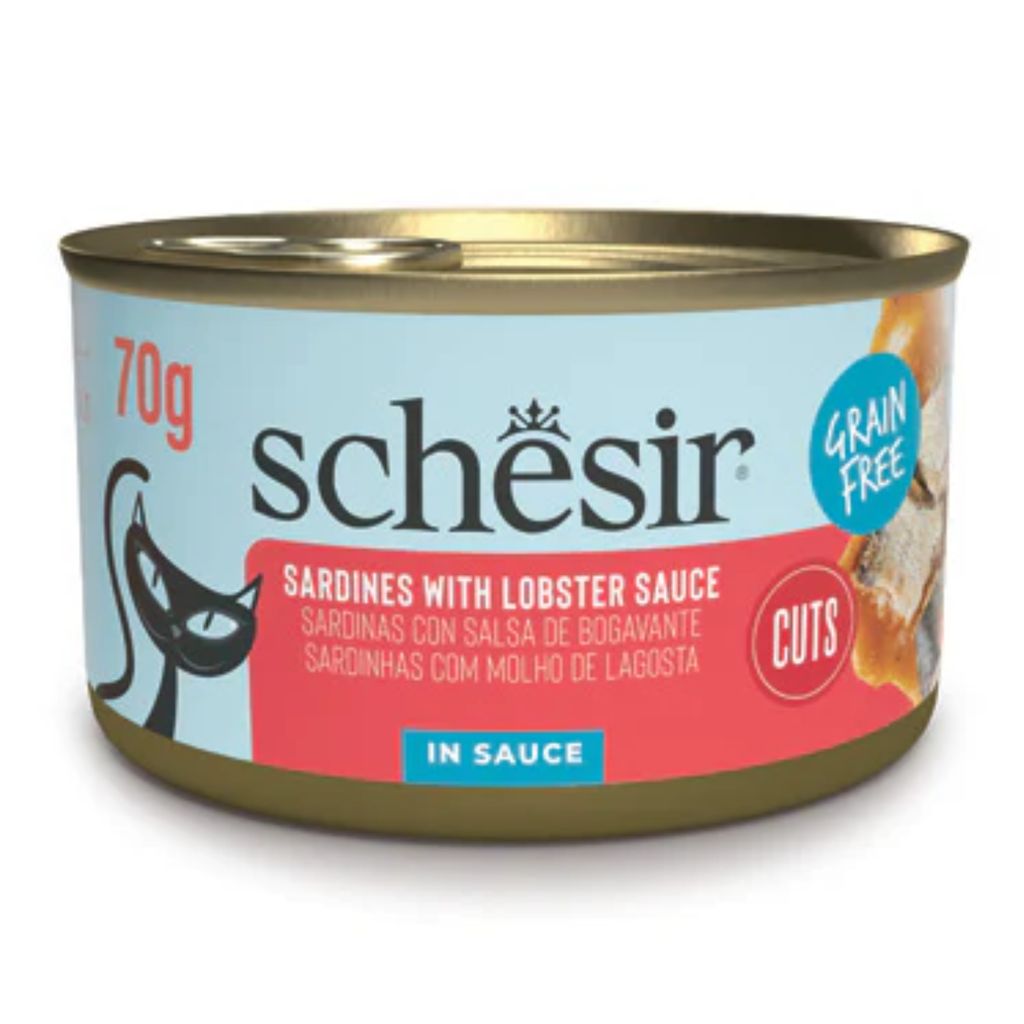 Schesir Wholefood Wet Cat Food – Sardines with Lobster Sauce, 12×70g Cans