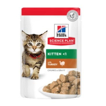 Hill’s Science Plan Tender Chunks In Gravy Kitten Turkey 85G