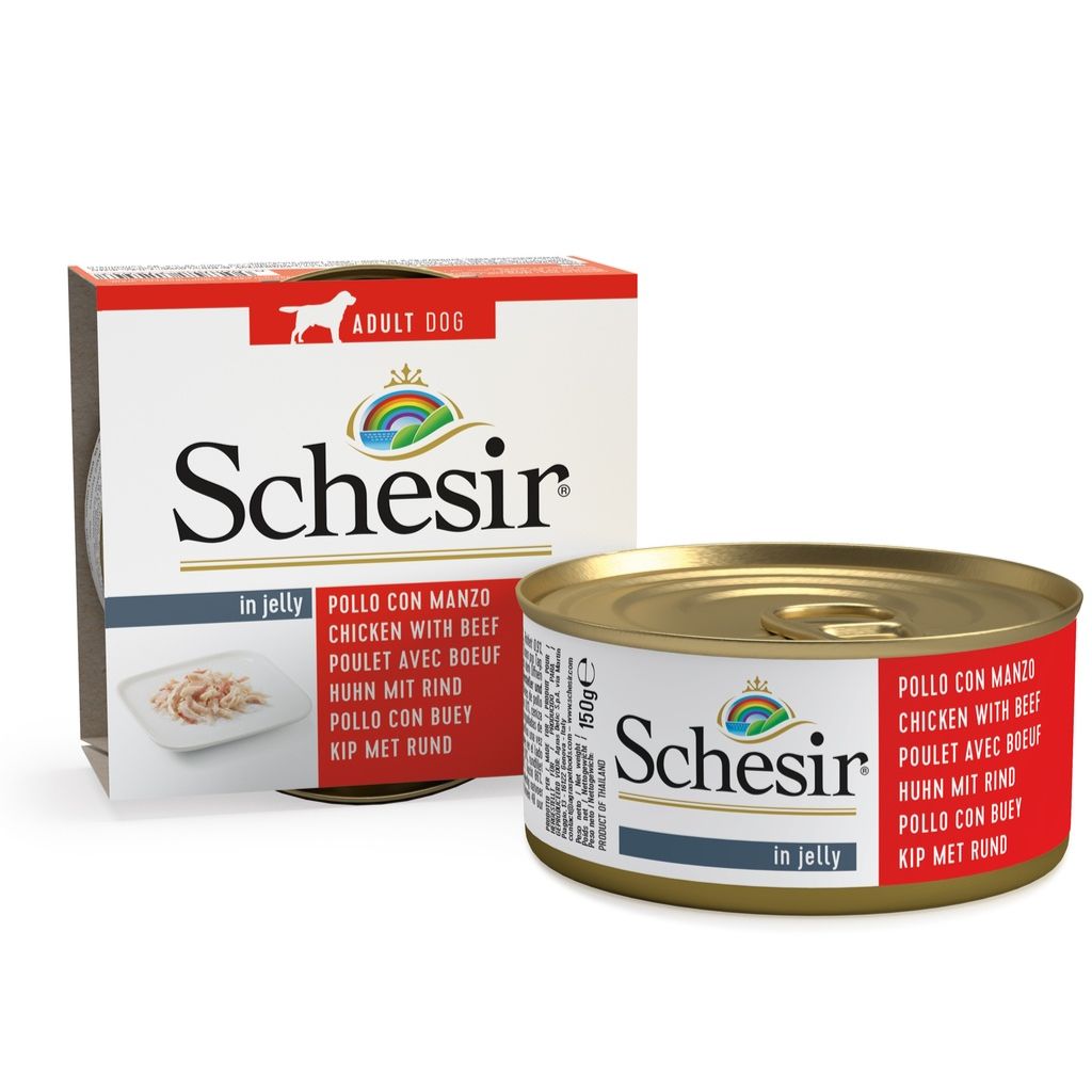 Schesir Chicken with Beef Wet Dog Food 10 x 150g – Premium Natural Meal