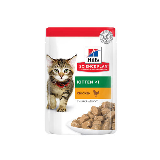 Hill’s Science Plan Tender Chunks In Gravy Kitten Chicken Wet Pouches