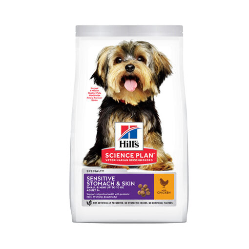 Hill's Science Plan Sensitive Stomach & Skin Small & Mini Adult Dog Food With Chicken (1.5kg)