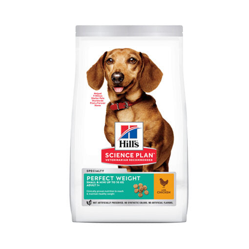 Hill's Science Plan Perfect Weight Small & Mini Adult Dog Food With Chicken (1.5kg)