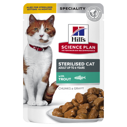 Hill’s Science Plan Sterilised Cat Adult Cat Wet Food With Trout Pouches