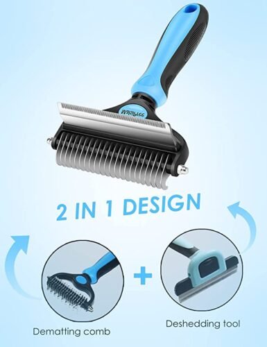 Pet Deshedding Brush Grooming Comb Double-Sided Undercoat Rake