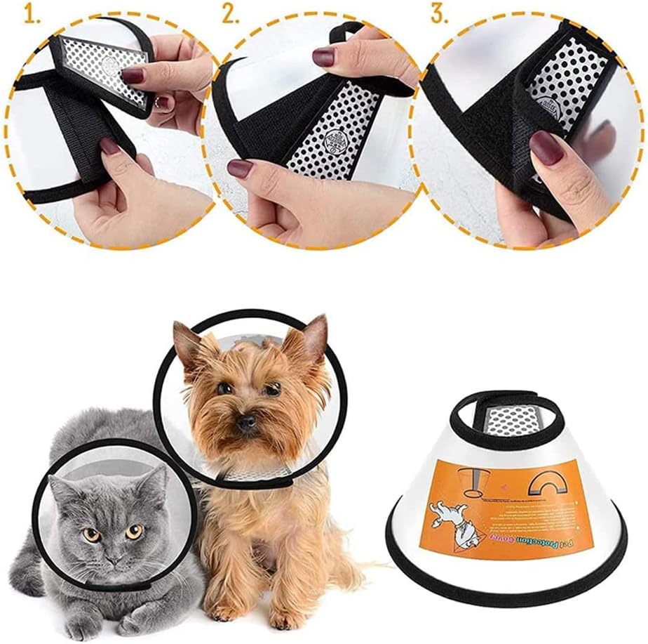 Pet Protection E-Collar 22cm - Soft Elizabethan Collar for Dogs & Cats Post-Surgery