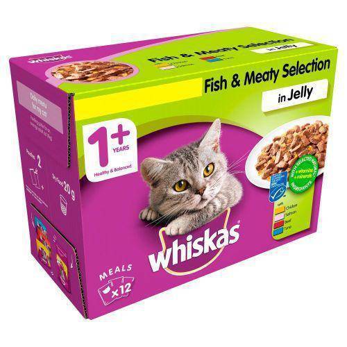 Whiskas Jelly Pouch Fish & Meaty Selection 100g