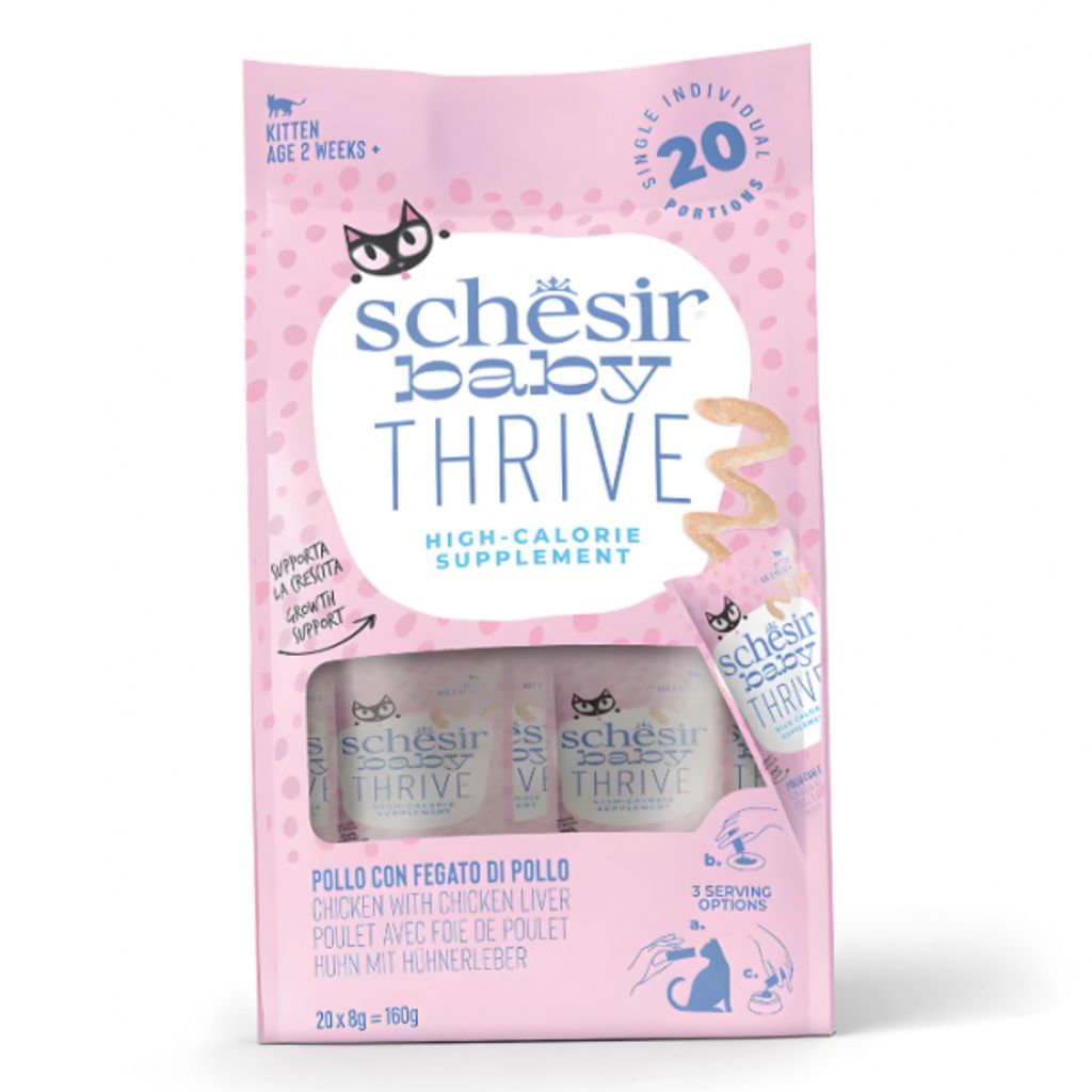 Schesir Baby Thrive Mousse for Kittens 160g – Chicken, 20 Portions of 8g