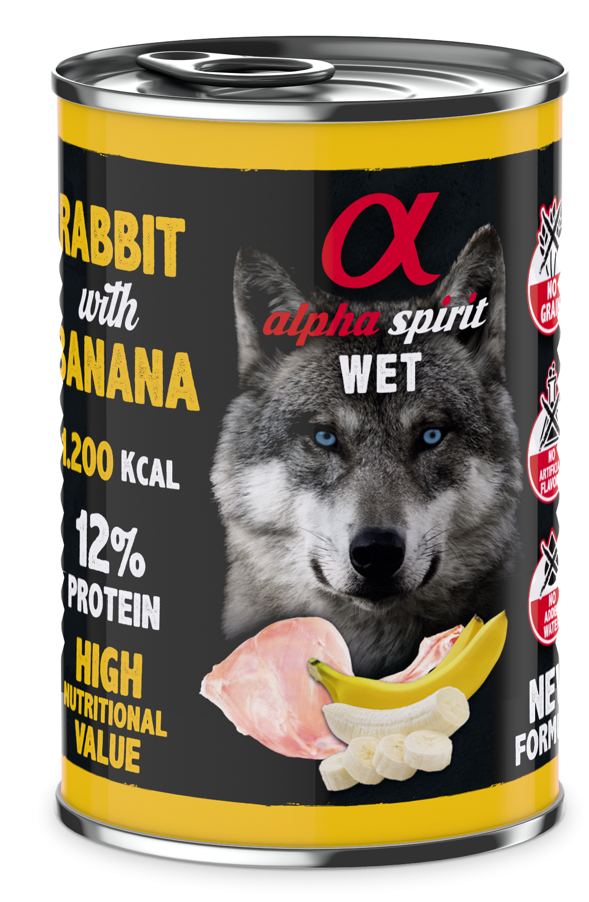 Alpha Spirit Canned Dog Wet Food Rabbit With Banana 400 g